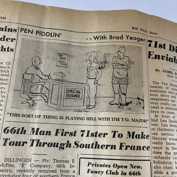 Vintage WWII Red Circle News 71st Newspaper Milton Caniff Comic Sept. 8, 1945 - Picture 7 of 8